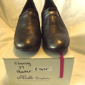 Helle Comfort Shoes Pewter Heeled Boot Size 6 NEW